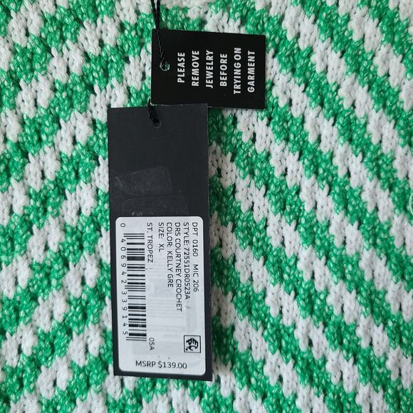 NWT Gianni Bini Crochet Dress SZ XL Chevrolet Festival Hippie Hunter‎ Green Yarn - Picture 8 of 13